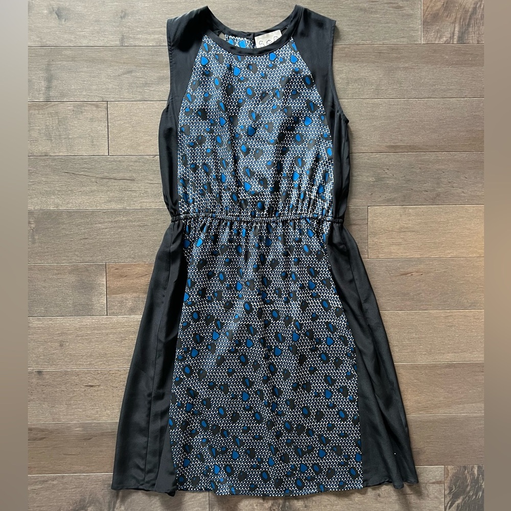 Sea New York Blue and Black Sundress with shoulder cutouts